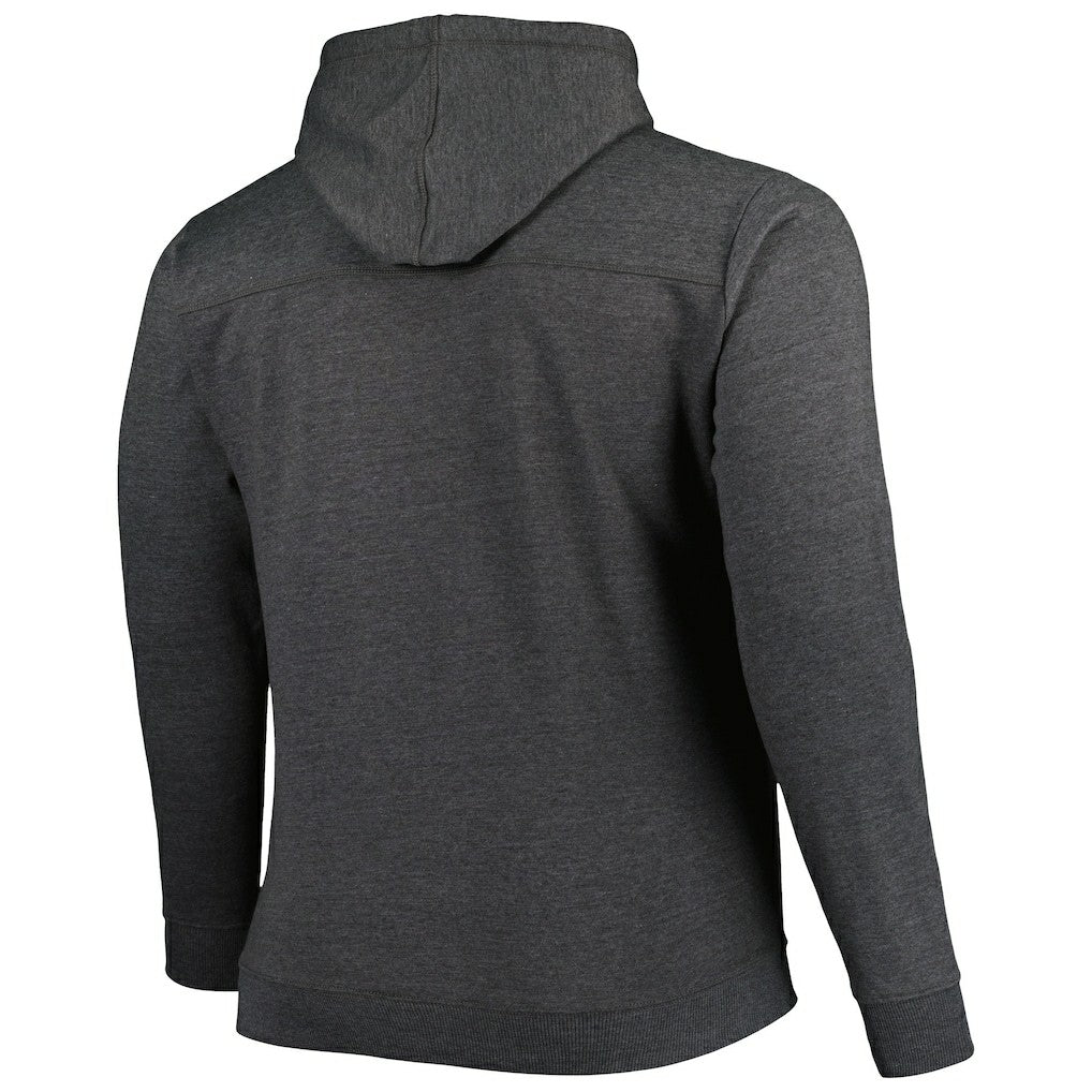 Heathered Black Brooklyn Nets Big & Tall Down and Distance Full-Zip Hoodie | NBA