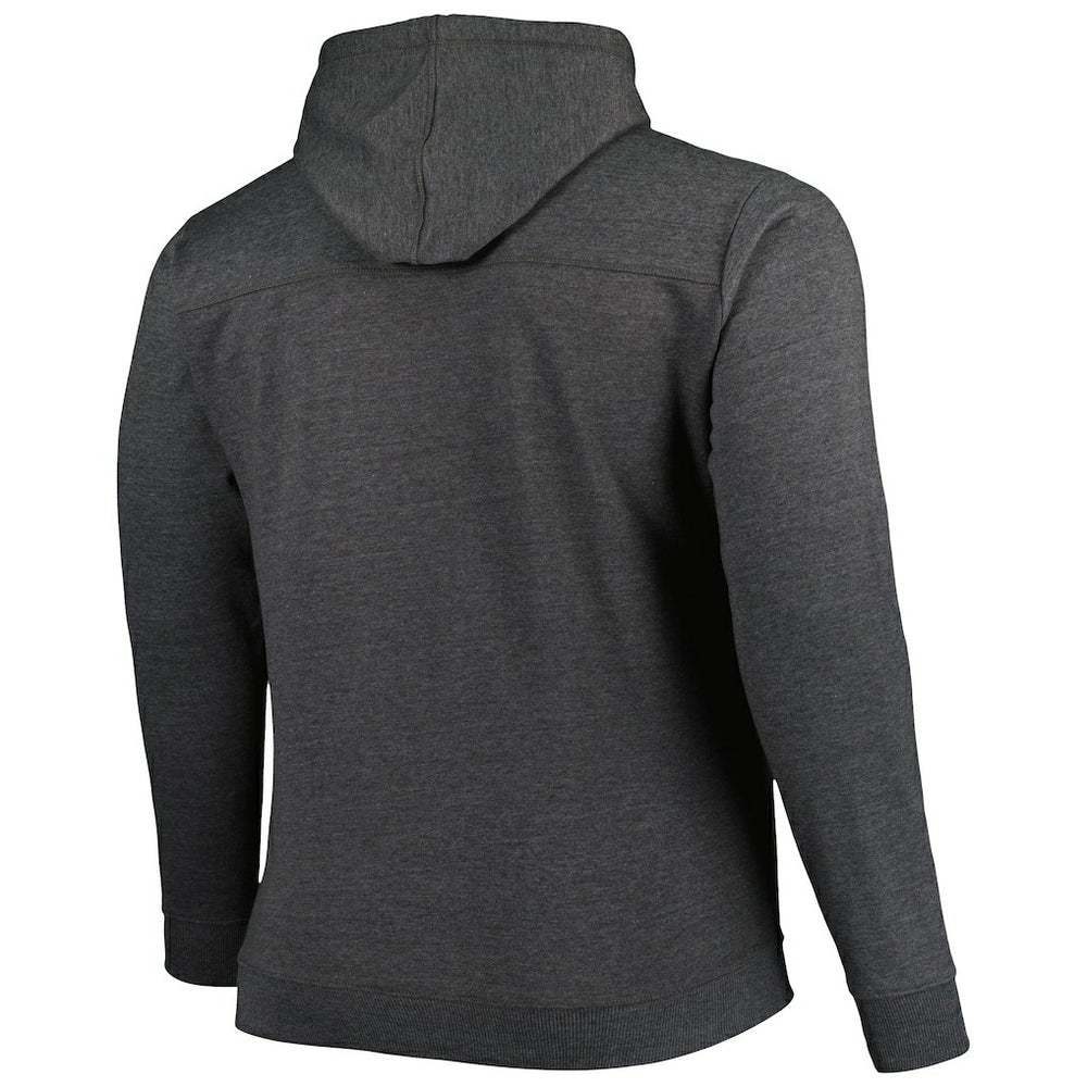 Heathered Black Brooklyn Nets Big & Tall Down and Distance Full-Zip Hoodie | NBA