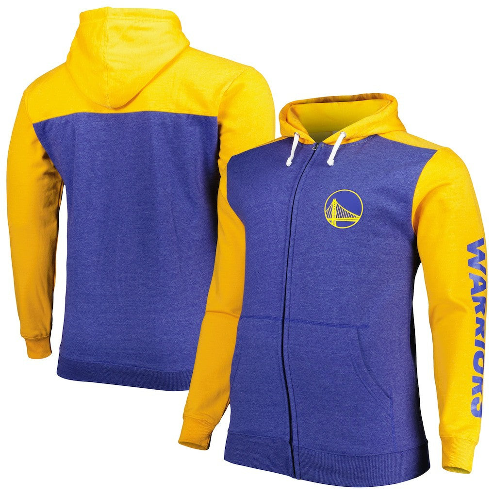 Royal/Gold Golden State Warriors Big & Tall Down and Distance Full-Zip Hoodie sale | NBA