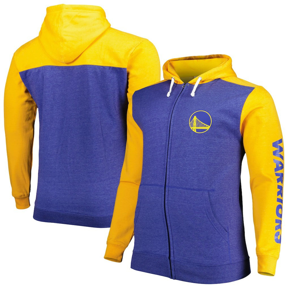 Royal/Gold Golden State Warriors Big & Tall Down and Distance Full-Zip Hoodie sale | NBA