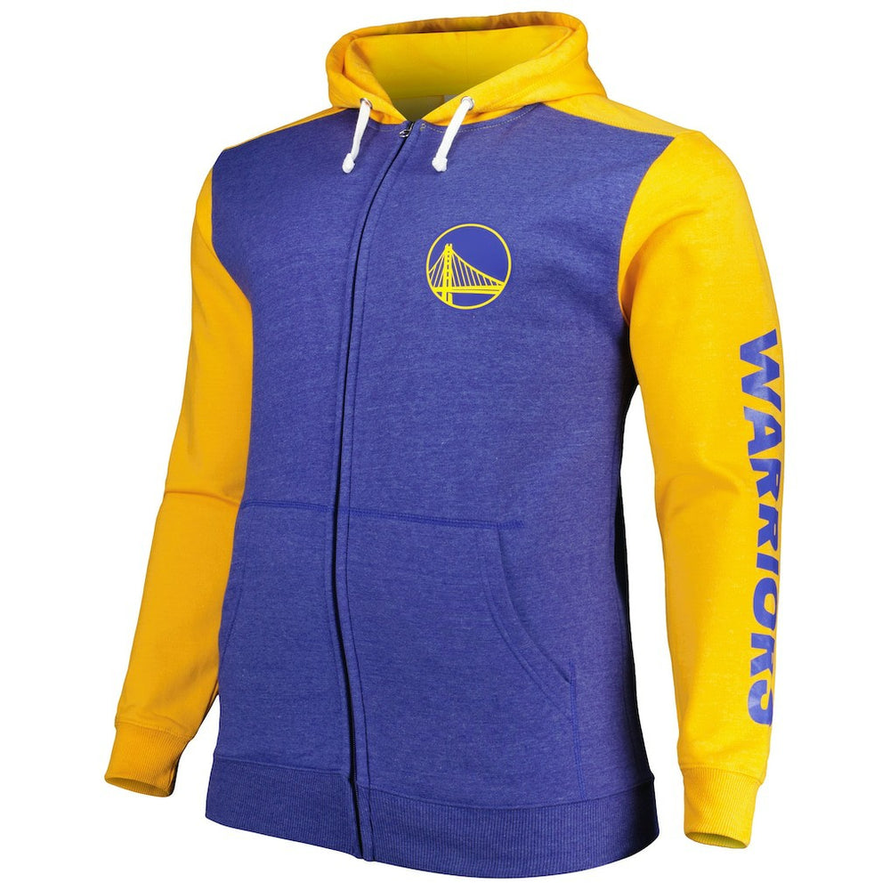 Royal/Gold Golden State Warriors Big & Tall Down and Distance Full-Zip Hoodie sale | NBA