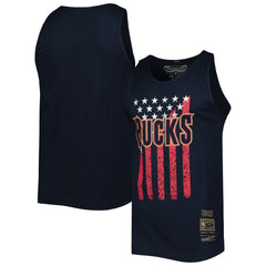 Navy Milwaukee Bucks Hardwood Classics Americana Stars and Stripes Tank Top | NBA