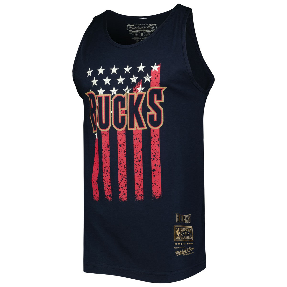 Navy Milwaukee Bucks Hardwood Classics Americana Stars and Stripes Tank Top | NBA