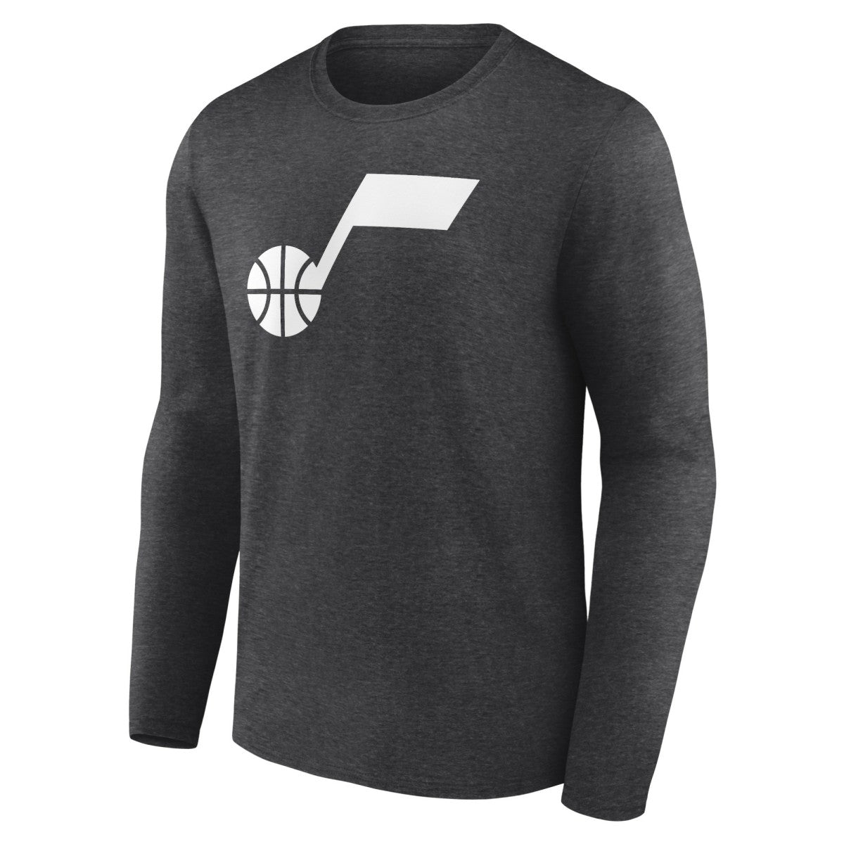 Heathered Charcoal Utah Jazz Primary Logo Team Long Sleeve T-Shirt | NBA