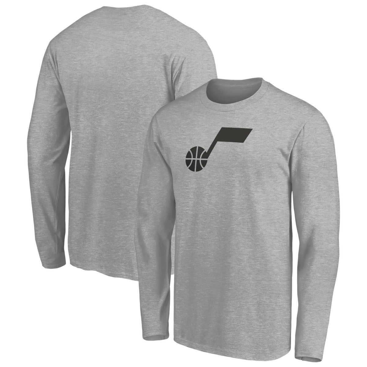 Heathered Gray Utah Jazz Primary Logo Team Long Sleeve T-Shirt | NBA