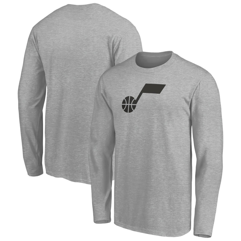 Heathered Gray Utah Jazz Primary Logo Team Long Sleeve T-Shirt | NBA
