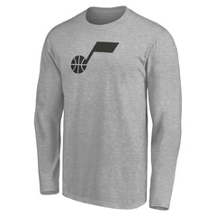 Heathered Gray Utah Jazz Primary Logo Team Long Sleeve T-Shirt | NBA