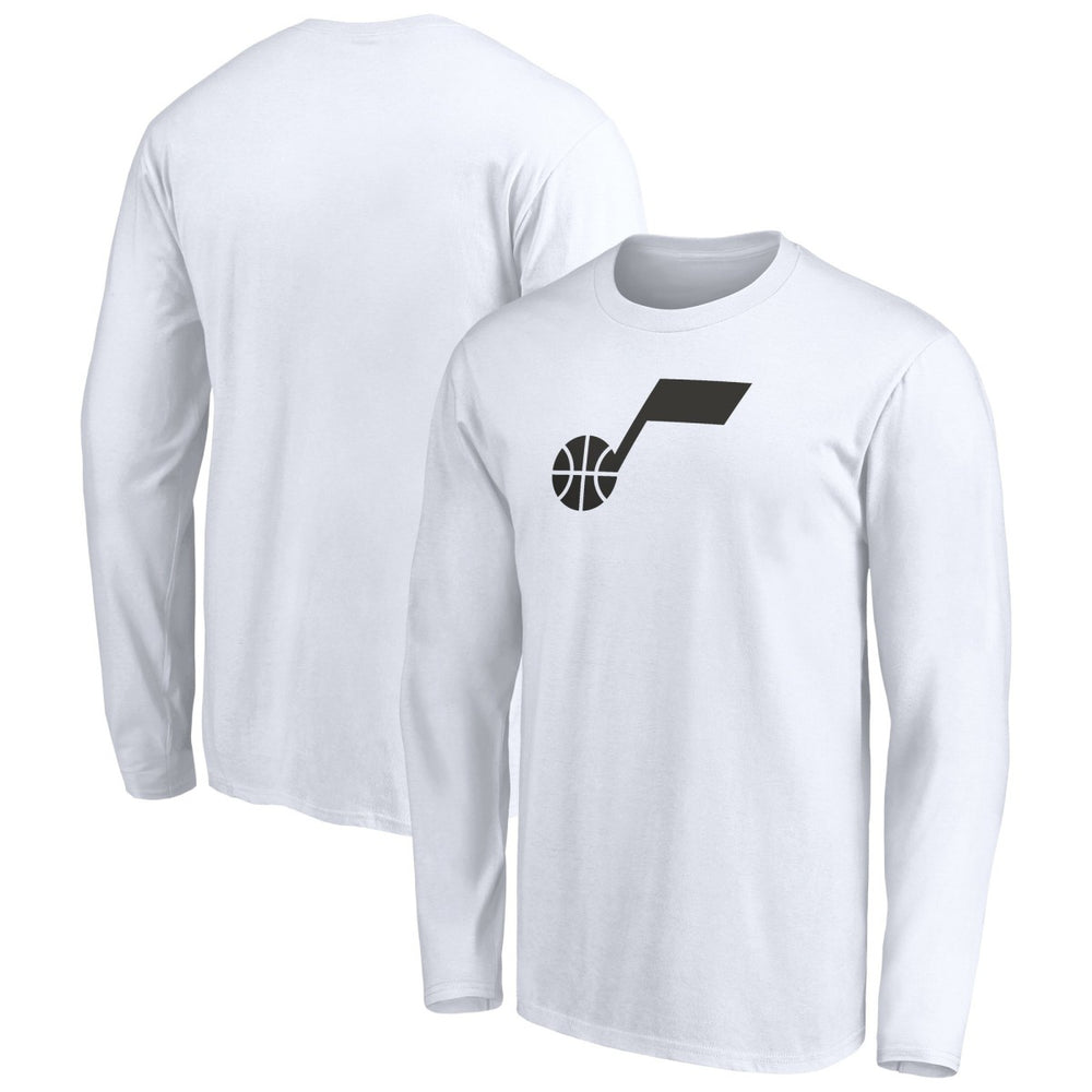 White Utah Jazz Primary Logo Team Long Sleeve T-Shirt | NBA