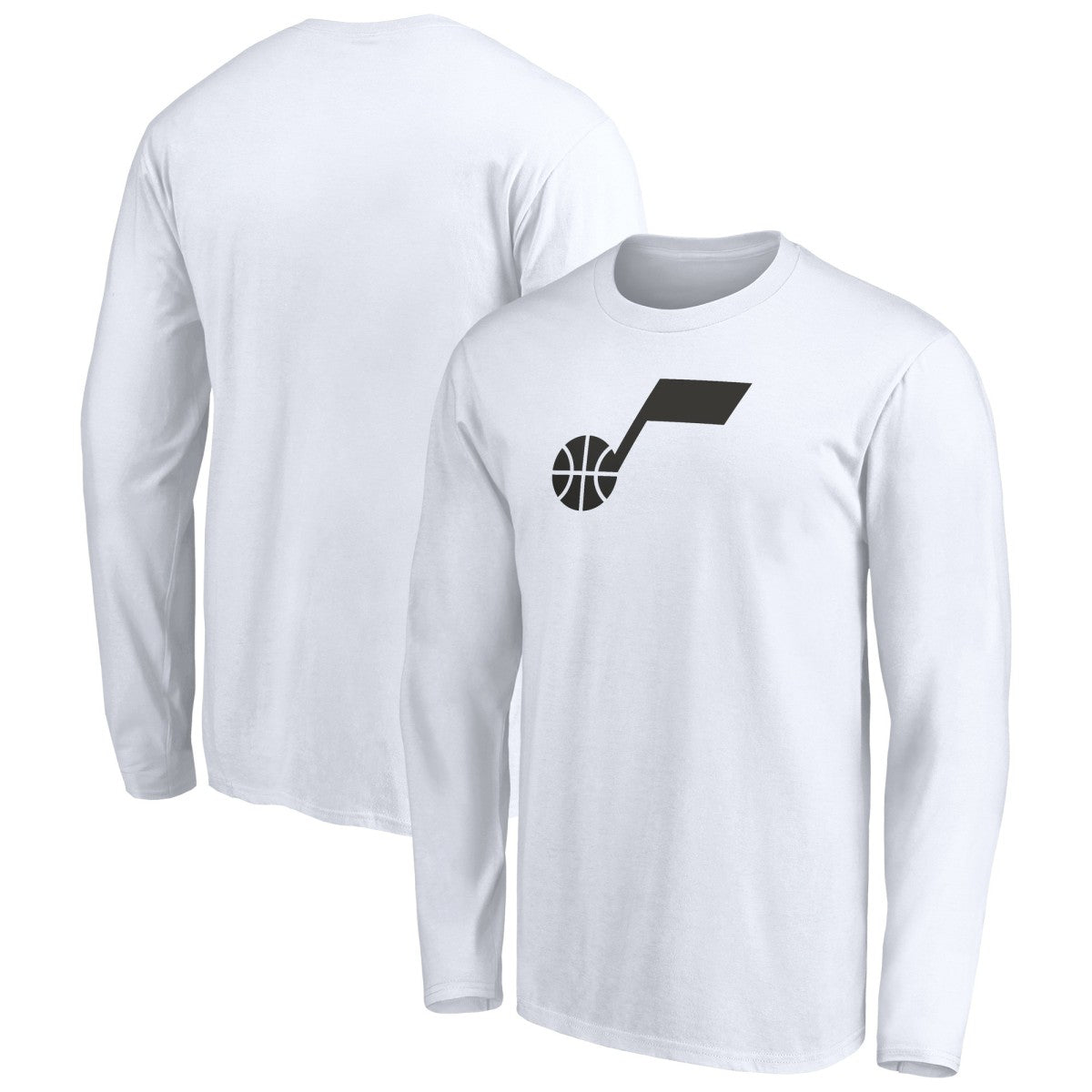 White Utah Jazz Primary Logo Team Long Sleeve T-Shirt | NBA