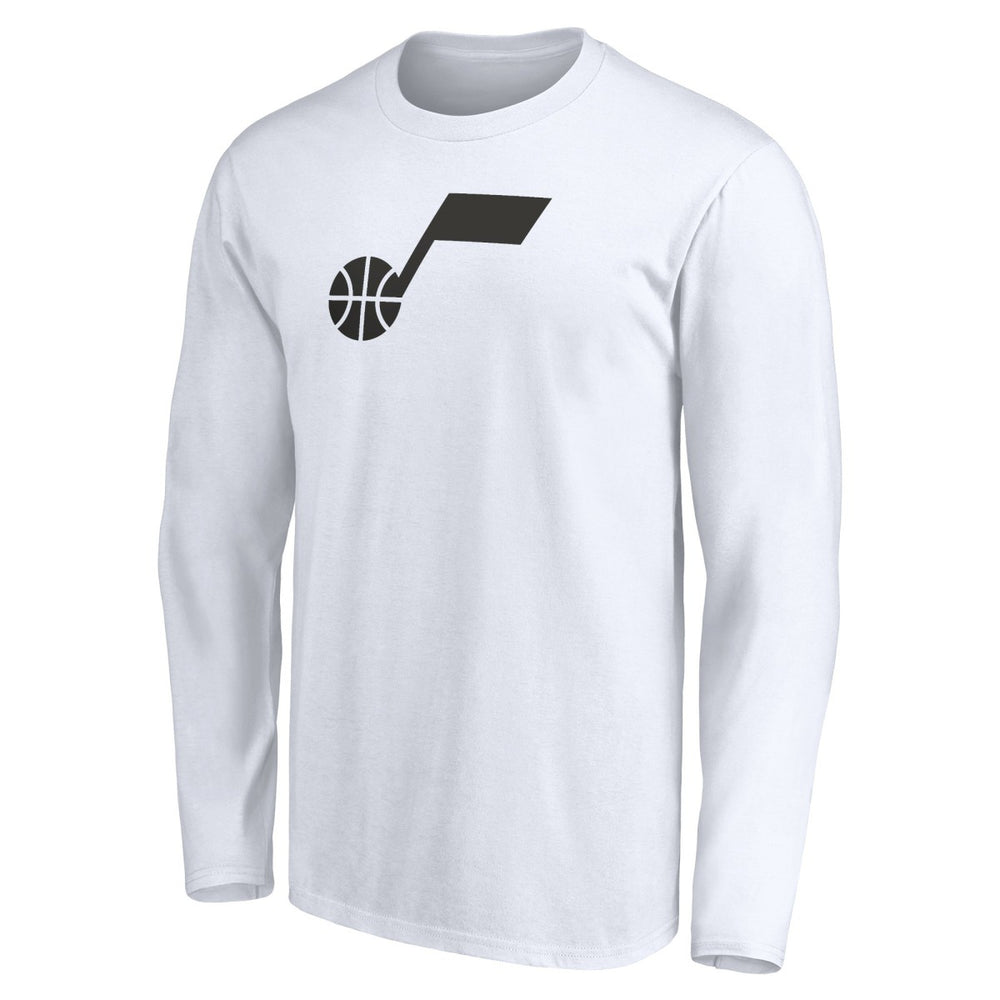 White Utah Jazz Primary Logo Team Long Sleeve T-Shirt | NBA