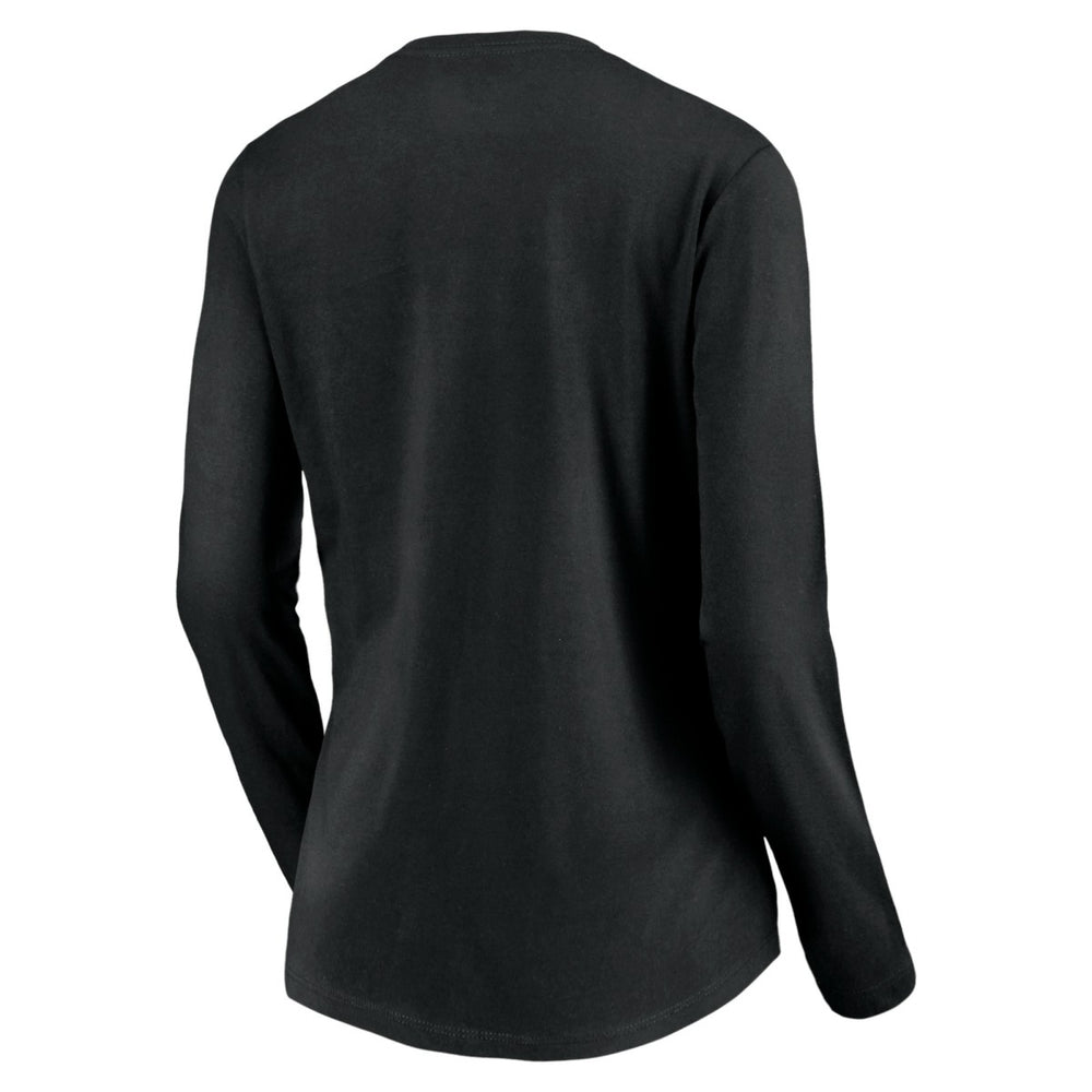 Black Utah Jazz Women's Primary Logo Team Long Sleeve V-Neck T-Shirt | NBA