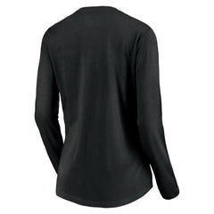 Black Utah Jazz Women's Primary Logo Team Long Sleeve V-Neck T-Shirt | NBA