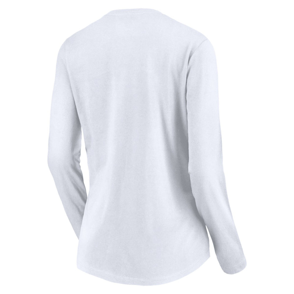 White Utah Jazz Women's Primary Logo Team Long Sleeve V-Neck T-Shirt | NBA