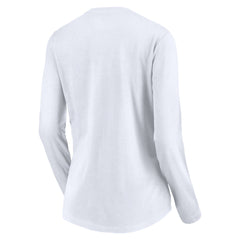 White Utah Jazz Women's Primary Logo Team Long Sleeve V-Neck T-Shirt | NBA