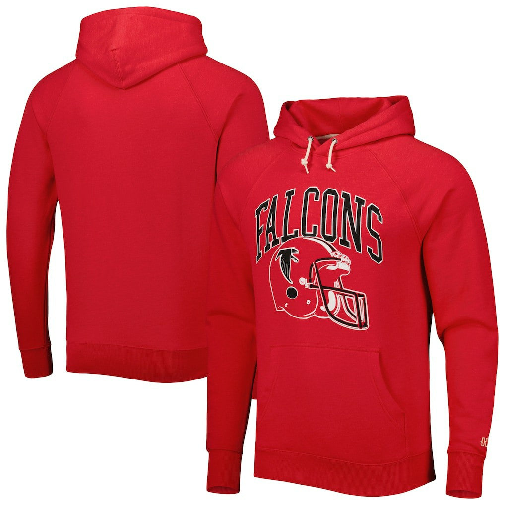 Atlanta Falcons Homage Retro Helmet Tri-Blend Raglan Pullover Hoodie | NFL Sale