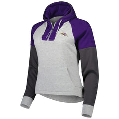 Baltimore Ravens Antigua Women's Lightweight Jackpot Raglan Half-Zip Pullover Hoodie | NFL US