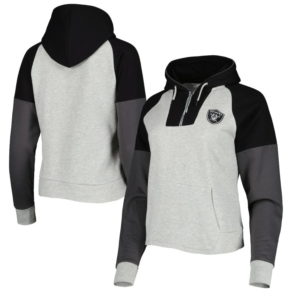 Las Vegas Raiders Antigua Women's Lightweight Jackpot Raglan Half-Zip Pullover Hoodie | NFL Sale