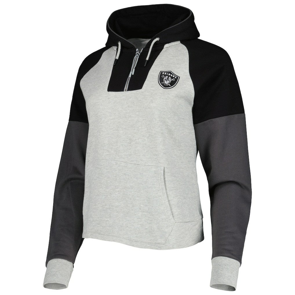 Las Vegas Raiders Antigua Women's Lightweight Jackpot Raglan Half-Zip Pullover Hoodie | NFL Sale