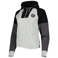 Las Vegas Raiders Antigua Women's Lightweight Jackpot Raglan Half-Zip Pullover Hoodie | NFL Sale