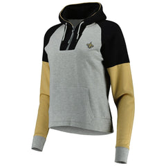 New Orleans Saints Antigua Women's Lightweight Jackpot Raglan Half-Zip Pullover Hoodie | NFL New