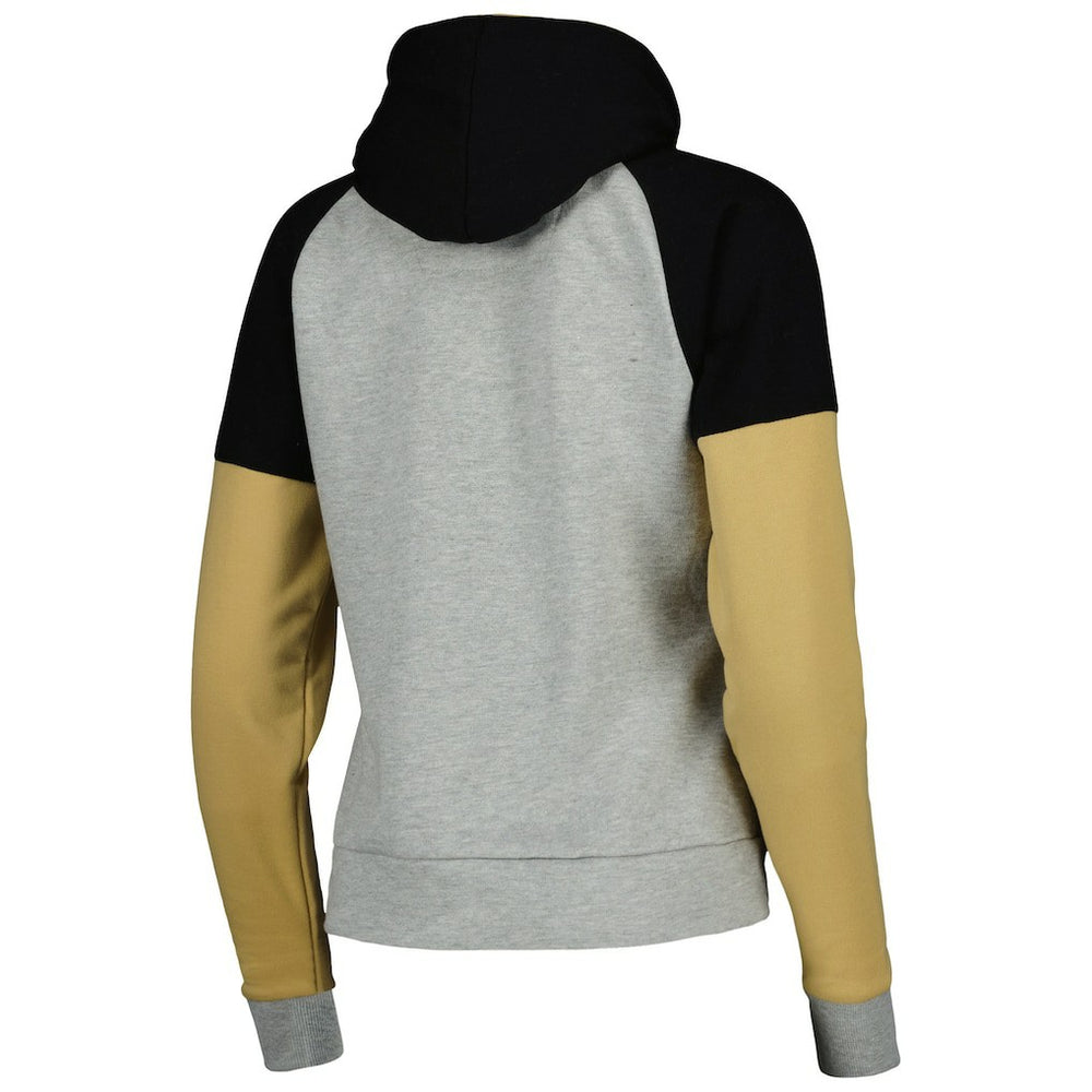 New Orleans Saints Antigua Women's Lightweight Jackpot Raglan Half-Zip Pullover Hoodie | NFL New