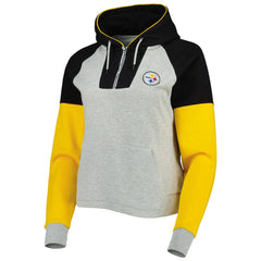 Pittsburgh Steelers Antigua Women's Lightweight Jackpot Raglan Half-Zip Pullover Hoodie | NFL US