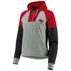 Tampa Bay Buccaneers Antigua Women's Lightweight Jackpot Raglan Half-Zip Pullover Hoodie | NFL US