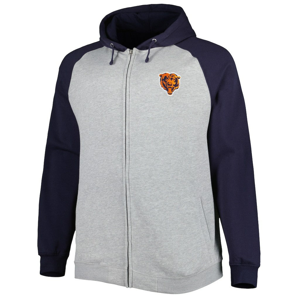 Chicago Bears Big & Tall Fleece Raglan Full-Zip Hoodie Jacket | NFL On sale