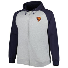Chicago Bears Big & Tall Fleece Raglan Full-Zip Hoodie Jacket | NFL On sale