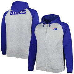 Buffalo Bills Big & Tall Fleece Raglan Full-Zip Hoodie Jacket | NFL Sale