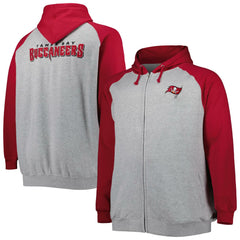 Tampa Bay Buccaneers Big & Tall Fleece Raglan Full-Zip Hoodie Jacket | NFL Hot