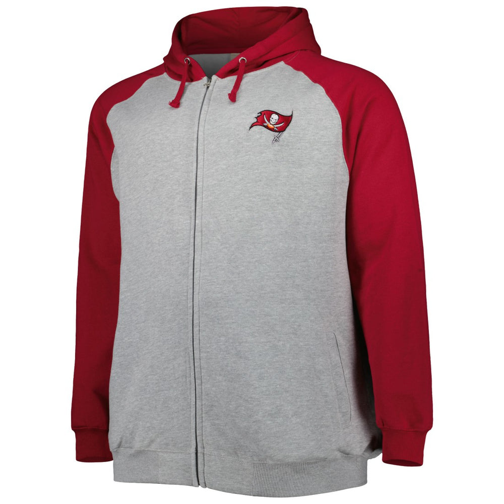 Tampa Bay Buccaneers Big & Tall Fleece Raglan Full-Zip Hoodie Jacket | NFL Hot