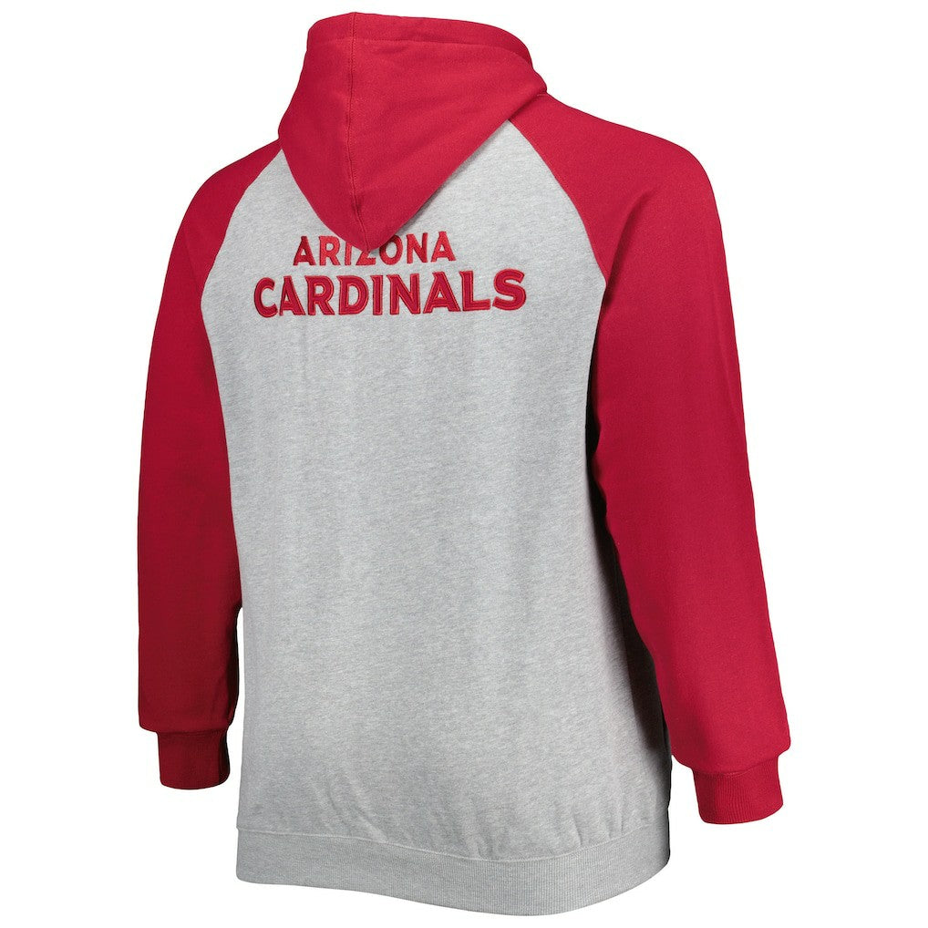 Arizona Cardinals Big & Tall Fleece Raglan Full-Zip Hoodie Jacket | NFL New