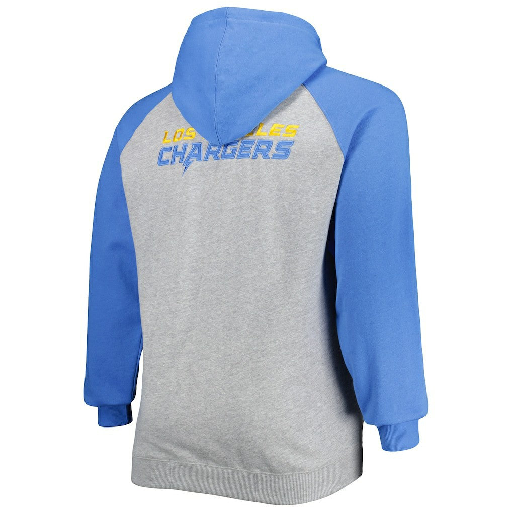 Los Angeles Chargers Big & Tall Fleece Raglan Full-Zip Hoodie Jacket | NFL US
