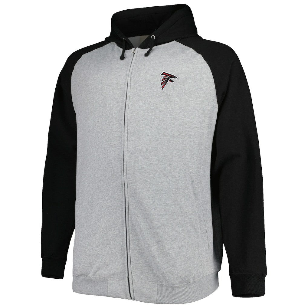 Atlanta Falcons Big & Tall Fleece Raglan Full-Zip Hoodie Jacket | NFL Outlet