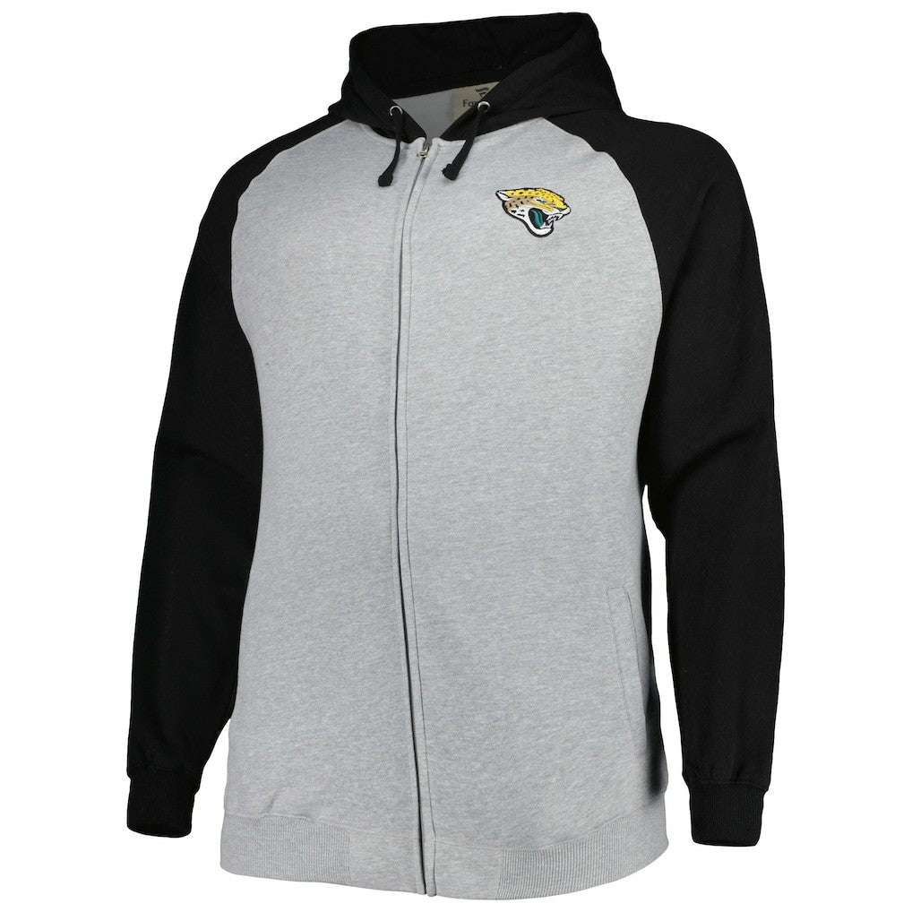 Jacksonville Jaguars Big & Tall Fleece Raglan Full-Zip Hoodie Jacket | NFL Hot