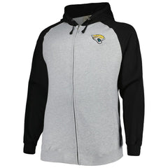 Jacksonville Jaguars Big & Tall Fleece Raglan Full-Zip Hoodie Jacket | NFL Hot