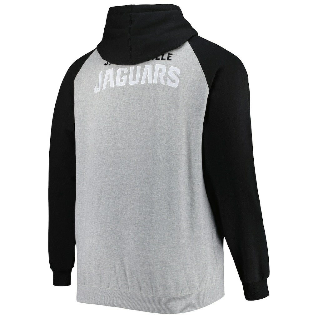 Jacksonville Jaguars Big & Tall Fleece Raglan Full-Zip Hoodie Jacket | NFL Hot