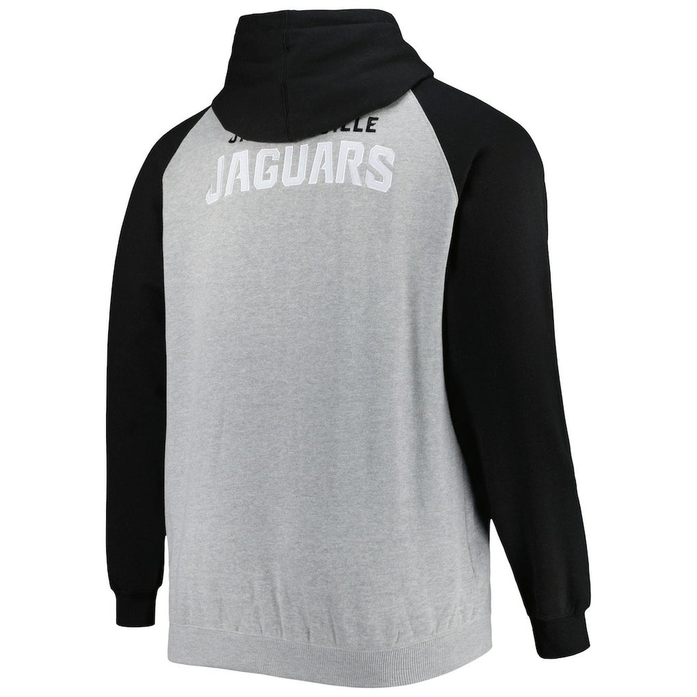 Jacksonville Jaguars Big & Tall Fleece Raglan Full-Zip Hoodie Jacket | NFL Hot
