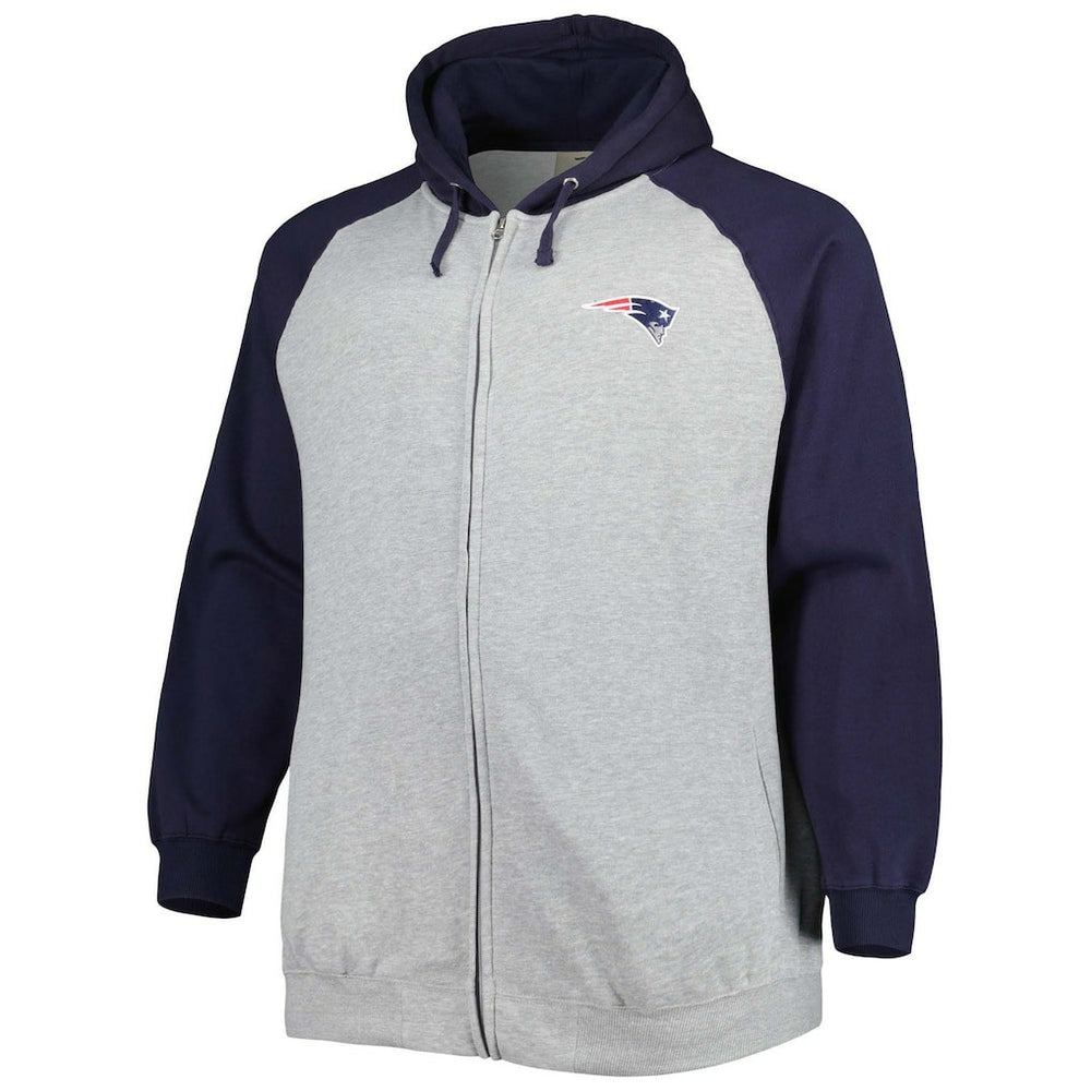New England Patriots Big & Tall Fleece Raglan Full-Zip Hoodie Jacket | NFL On sale