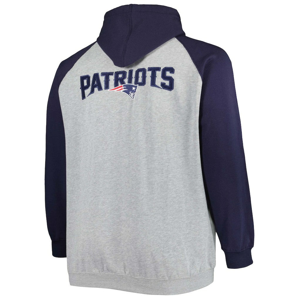 New England Patriots Big & Tall Fleece Raglan Full-Zip Hoodie Jacket | NFL On sale