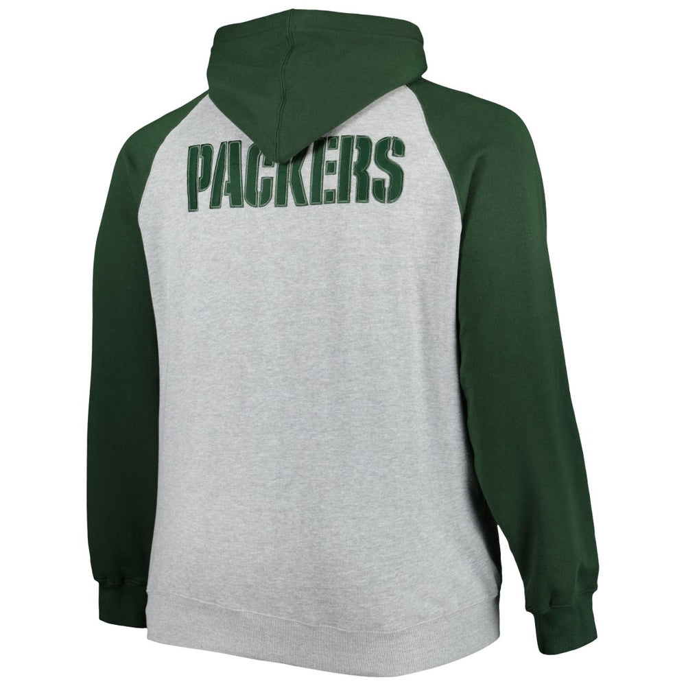 Green Bay Packers Big & Tall Fleece Raglan Full-Zip Hoodie Jacket | NFL US