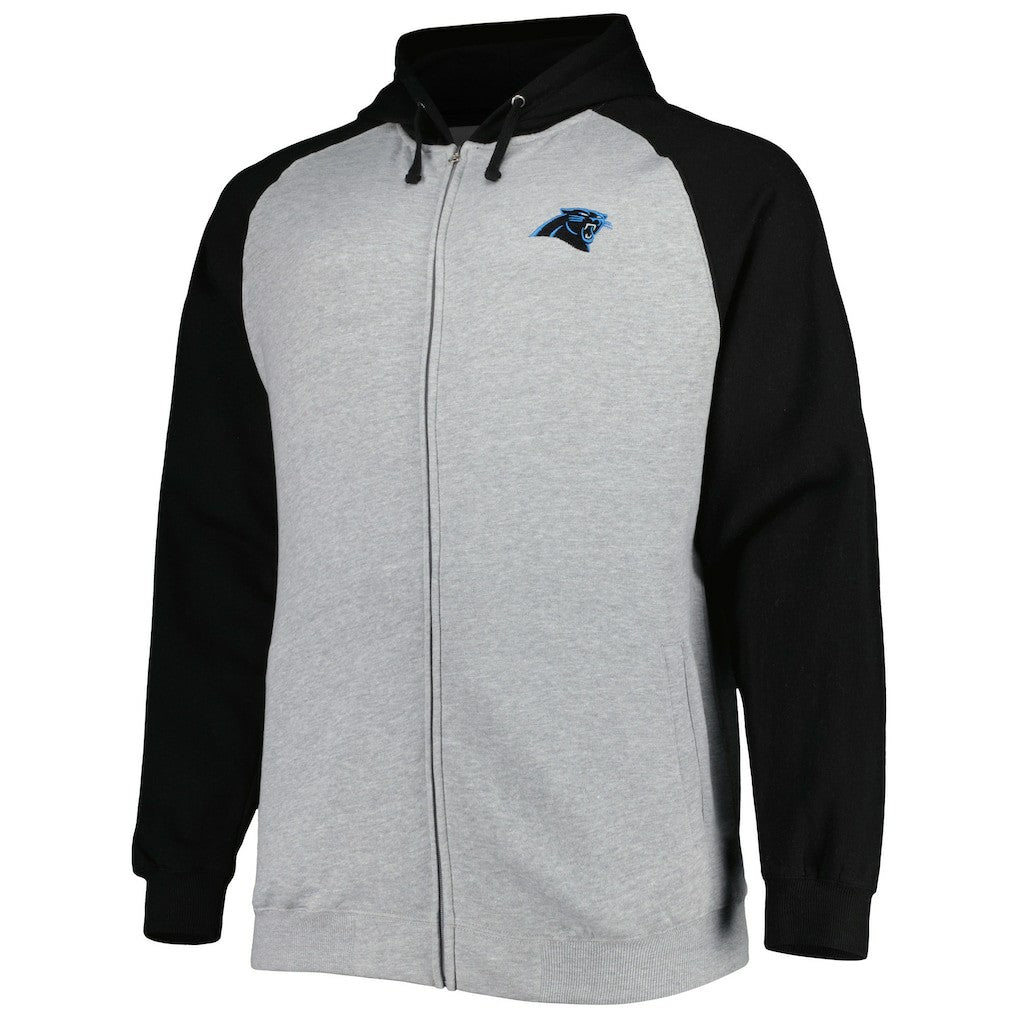 Carolina Panthers Big & Tall Fleece Raglan Full-Zip Hoodie Jacket | NFL New