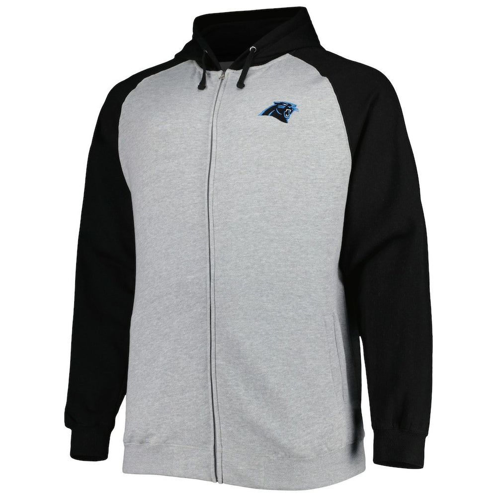 Carolina Panthers Big & Tall Fleece Raglan Full-Zip Hoodie Jacket | NFL New