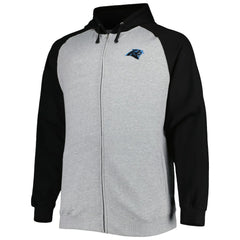 Carolina Panthers Big & Tall Fleece Raglan Full-Zip Hoodie Jacket | NFL New