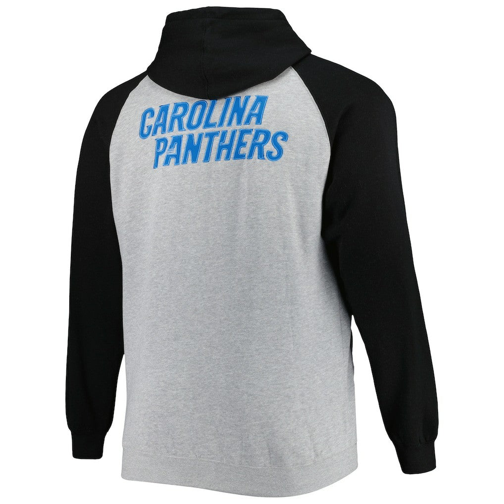 Carolina Panthers Big & Tall Fleece Raglan Full-Zip Hoodie Jacket | NFL New