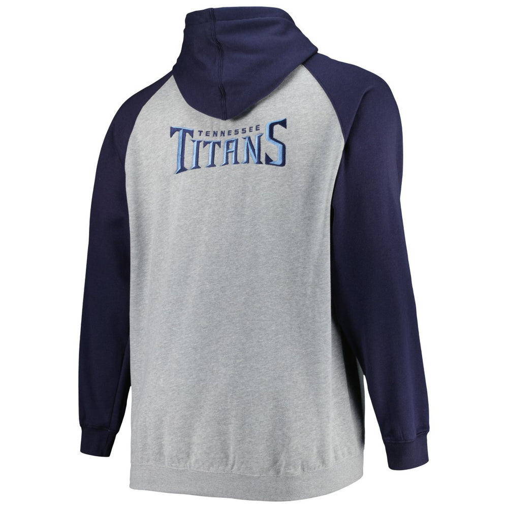 Tennessee Titans Big & Tall Fleece Raglan Full-Zip Hoodie Jacket | NFL Outlet