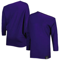 Baltimore Ravens KIYA TOMLIN Women's Twisted Tri-Blend Asymmetrical 3/4-Dolman Sleeve Sweatshirt | NFL Online