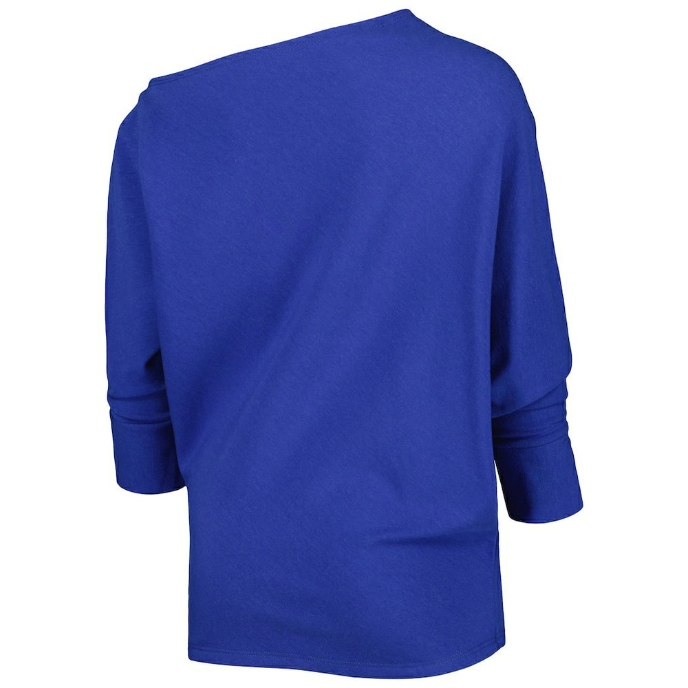 Buffalo Bills KIYA TOMLIN Women's Twisted Tri-Blend Asymmetrical 3/4-Dolman Sleeve Sweatshirt | NFL US