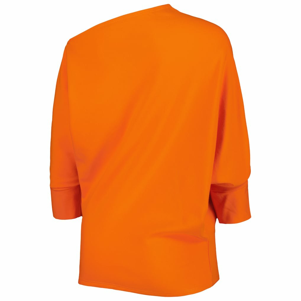 Cincinnati Bengals KIYA TOMLIN Women's Twisted Tri-Blend Asymmetrical 3/4-Dolman Sleeve Sweatshirt | NFL US